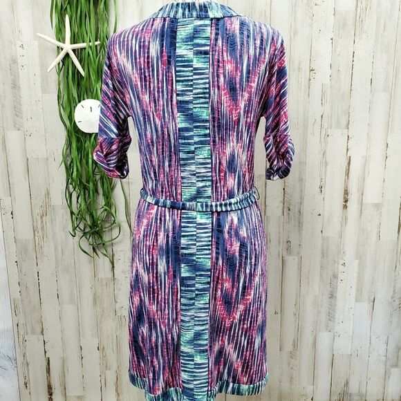 BCBGMaxAzria Faux Wrap Dress Multicolored Size XS - Picture 6 of 8